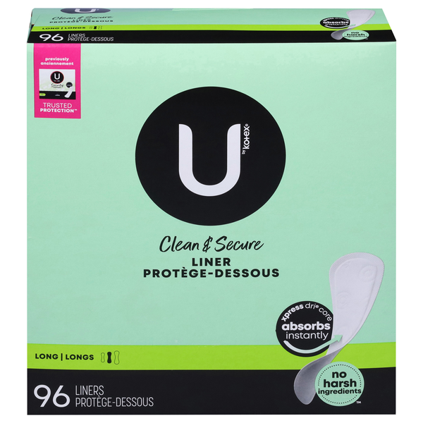Safeway Kotex Clean & Secure Panty Liners, Light Absorbency, Long