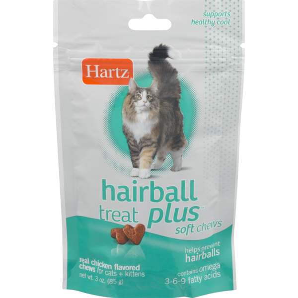 hartz hairball treat plus
