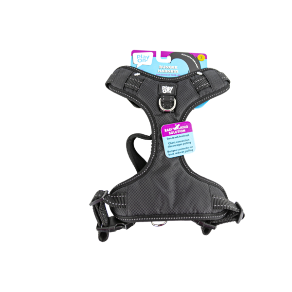 Play On Dog Bungee Harness, Large - Black