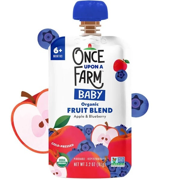 Once Upon a Farm Apple and Blueberry Organic Baby Food Pouch - Main Image