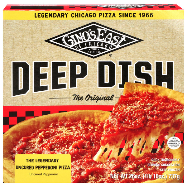 Gino's East Deep Dish Uncured Pepperoni Pizza Same-Day Delivery