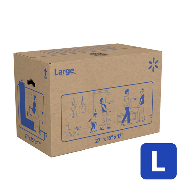 Walmart Walmart Large Moving Box, 27 x 15 x 17 in - Kraft Same-Day ...