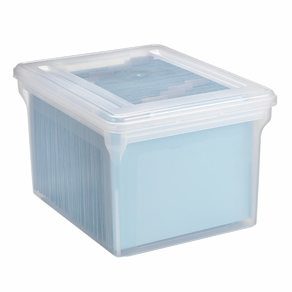 Iris Letter & Legal File Tote Box - Translucent - 18-3/8" x 17-1/8" x 10-3/4"