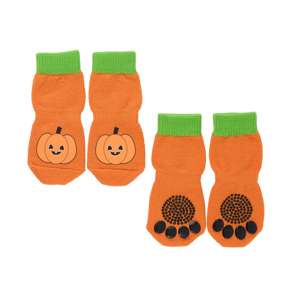 Thrills & Chills Pumpkin Dog Socks, L