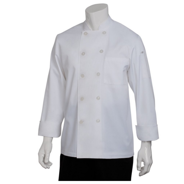Le Mans Chef Coat, double-breasted, long sleeves, white, medium
