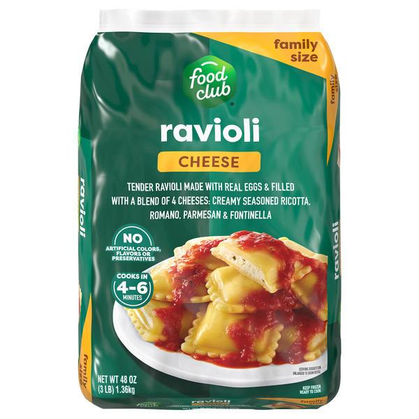 Food Club Ricotta Food Club Cheese Ravioli Tender Ravioli Filled With Creamy Seasoned ...