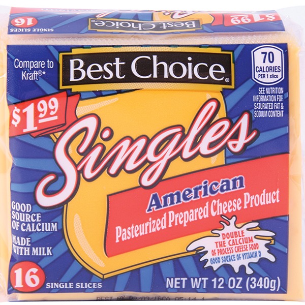 Best Choice American Singles Pasteurized Prepared Cheese (12 oz