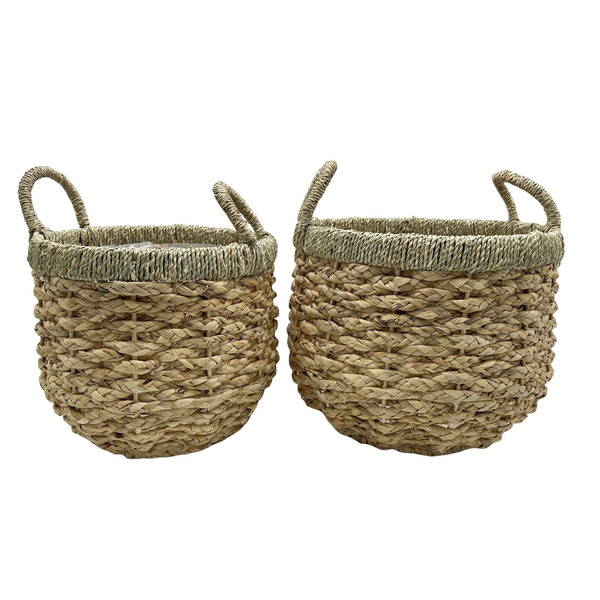 allen + roth 14.96-in W x 14.96-in L x 12.2-in H Brown Wicker Round Indoor Grow bag