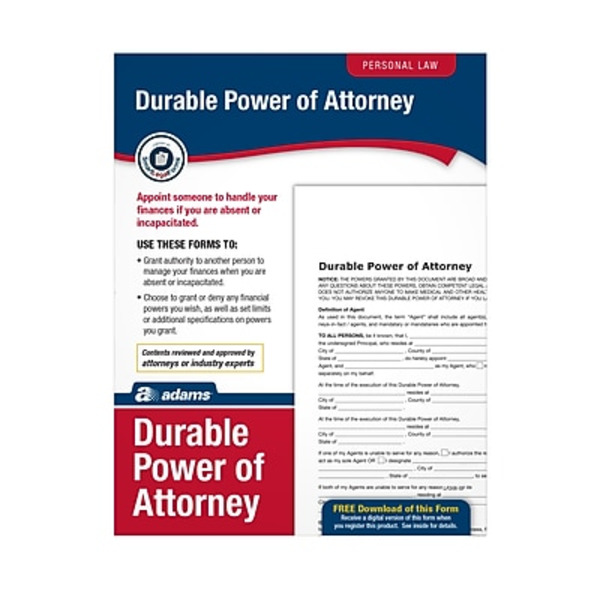 Adams ABF LF205 11" x 8.5" Durable Power of Attorney Form Kit
