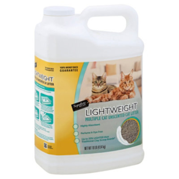 Signature Pet Care Cat Litter, Clumping, Unscented, Multiple Cat, Lightweight