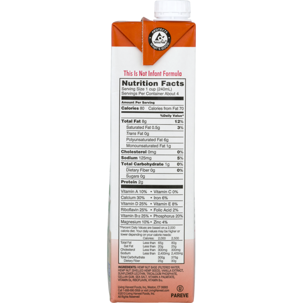 35 Hemp Milk Nutrition Label Labels Design Ideas 2020