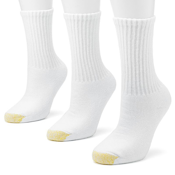 GOLDTOE 3-pk. Ultra Tec Crew Socks, Women's, Size: 9-11, White