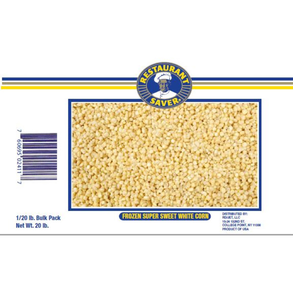 Frozen Restaurant Saver - Super Sweet Cut White Corn - 20 lbs