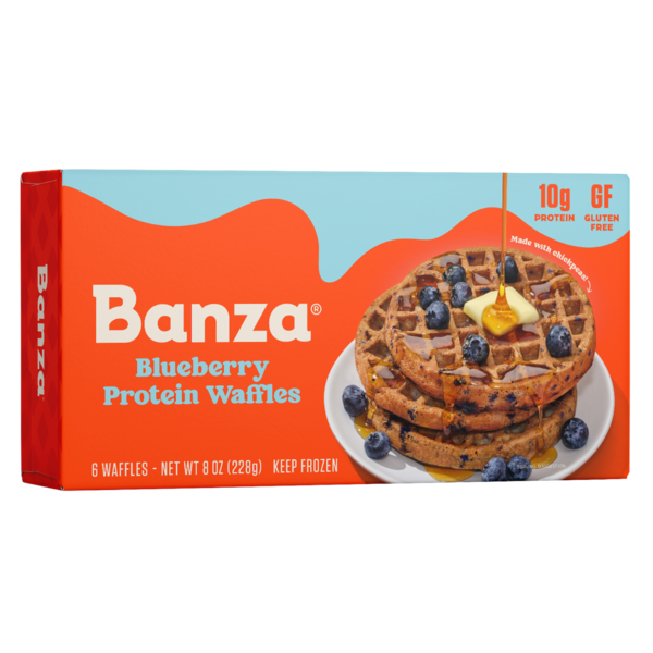 Banza Blueberry Protein Waffles - Gluten Free, High Protein, Lower Carb