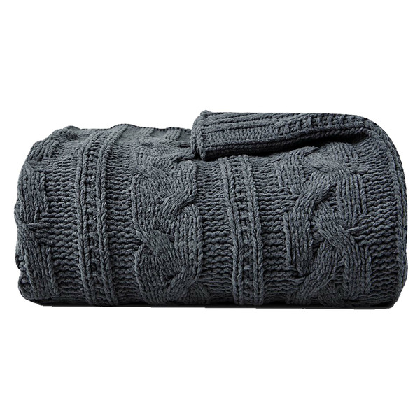 ALDI Huntington Home Gray Cable Knit Throw SameDay Delivery or Pickup