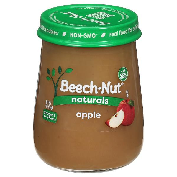 Beech-Nut Naturals Stage 1 Baby Food, Apple, 4 oz Jar Same-Day