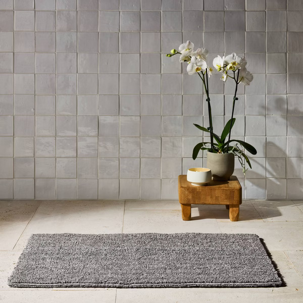 Casaluna Organic Melange Reversible Bath Rug, 21 x 34 in - Gray