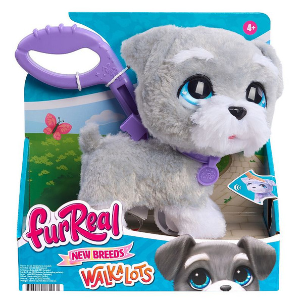 Fur Real Walk-a-Lots Schnauzer Interactive Walking Plush Puppy with Detachable Leash & Sounds