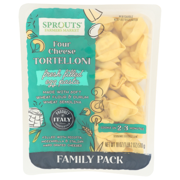 Sprouts Four Cheese Tortelloni Fresh Filled Egg Pasta Family Pack