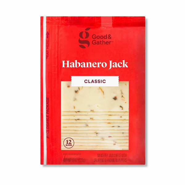Good & Gather Classic Habanero Jack Monterey Jack Cheese With Jalapeno & Habanero Peppers