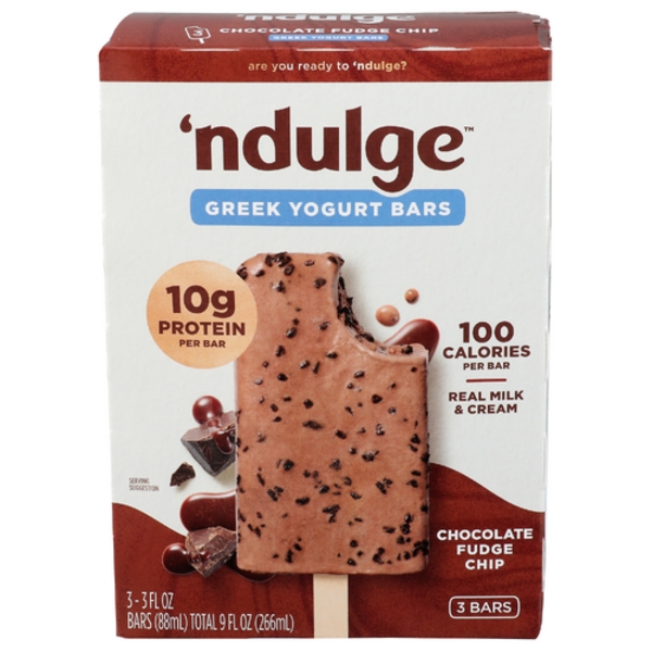 Ndulge Chocolate Fudge Chip Greek Yogurt Bars 3 Pack