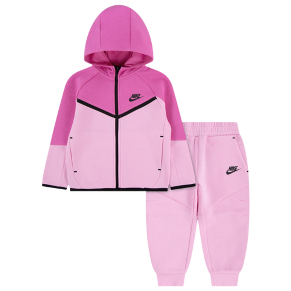 Nike Girls' Tech Fleece Full Zip Set, 2T - Playful Pink/Pink Rise