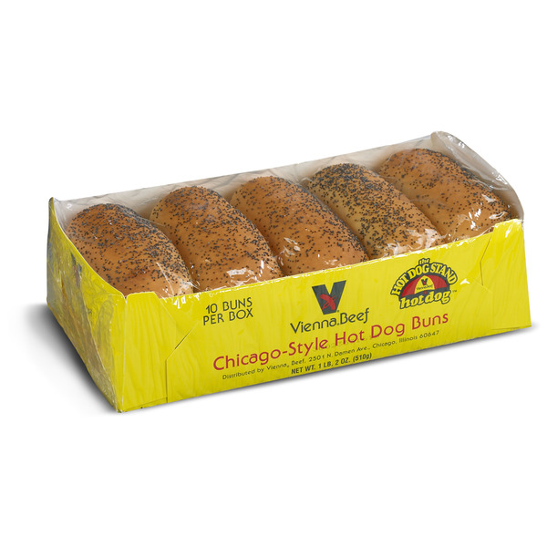 Vienna-Beef - Chicago-Style (Poppyseed) Hot Dog Buns - 10 Ct