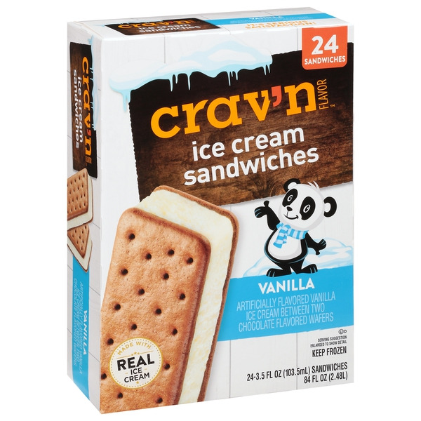 Crav'n Flavor Ice Cream Sandwiches, Vanilla Same-Day Delivery or