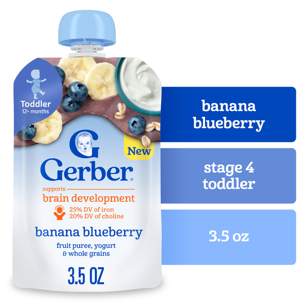 Gerber Infant Puree Toddler Fruit Yogurt Grain Banana Blueberry
