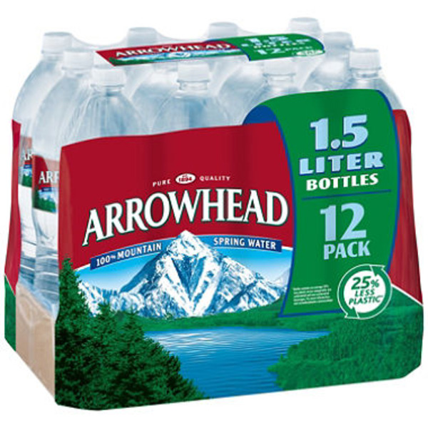 Arrowhead Spring Water - 12/1.5L plastic bottles