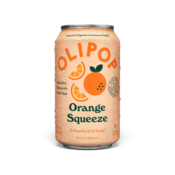 OLIPOP Prebiotic Soda, Orange Squeeze