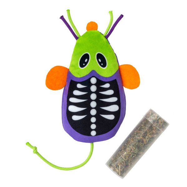 Kong Halloween Skeleton Mouse Refillable Cat Toy, Medium - Green