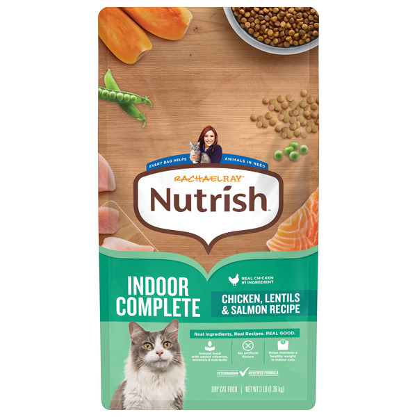 Rachael Ray Nutrish Indoor Complete Chicken, Lentils & Salmon Recipe Dry Cat Food