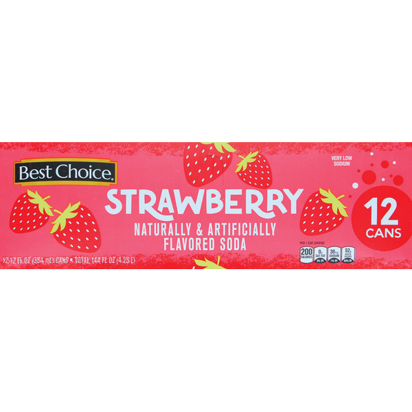 Best Choice Strawberry Soda 12pk Same-Day Delivery or Pickup