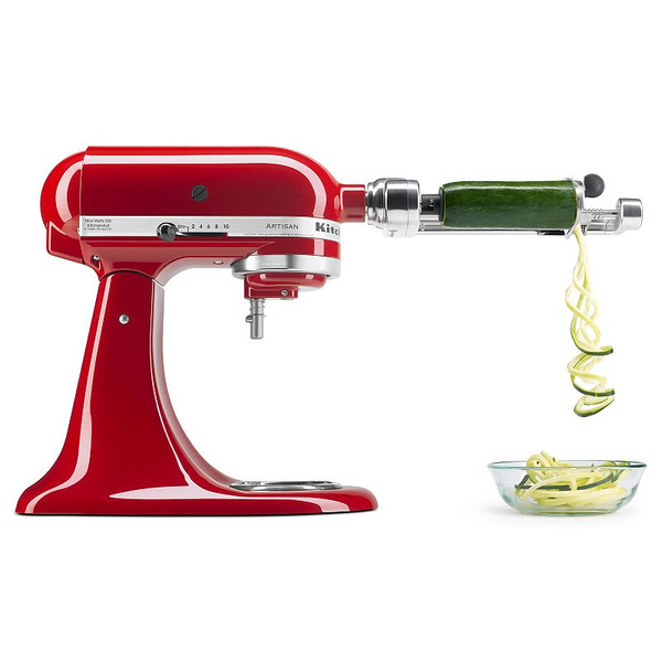 KitchenAid Silver Spiralizer With Peel Core & Slice Attachments