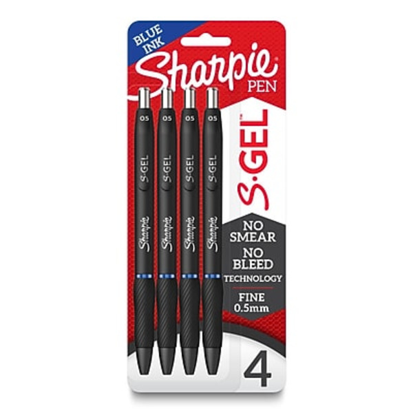 Sharpie 2116200 S-Gel Blue Ink Fine Point Retractable Gel Pens