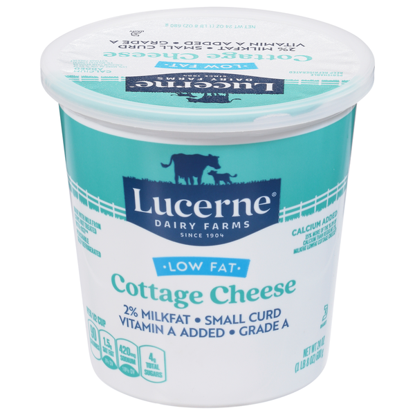 Lucerne Cottage Cheese, Low Fat, Small Curd, 2% Milkfat