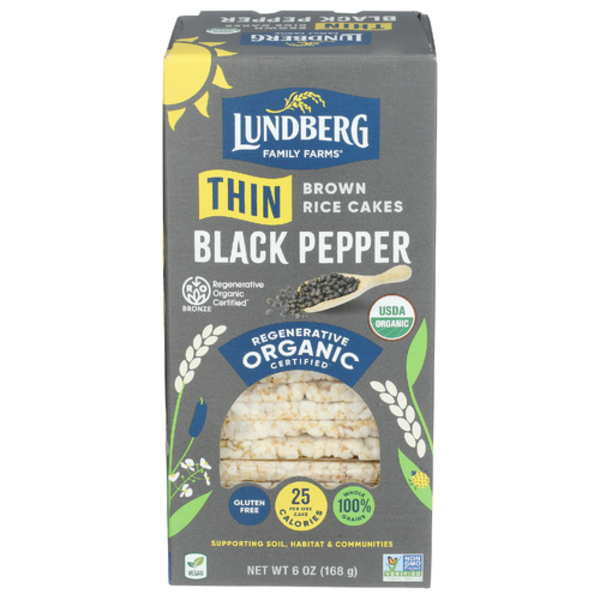 Lundberg Organic Cracked Black Pepper Thin Stackers