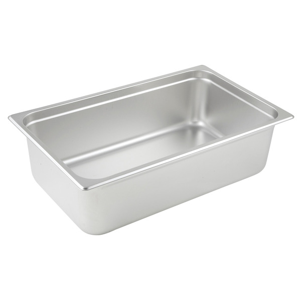 Winco Anti-jam Steam Pan, Full-size, 6"deep, 25 Gauge, Stainless Steel, 20.88" x 12.81 x 6" - 1 Ct.