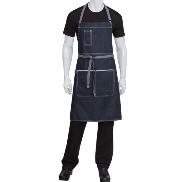 Bronx Bib Apron, 34"L x 30"W, black