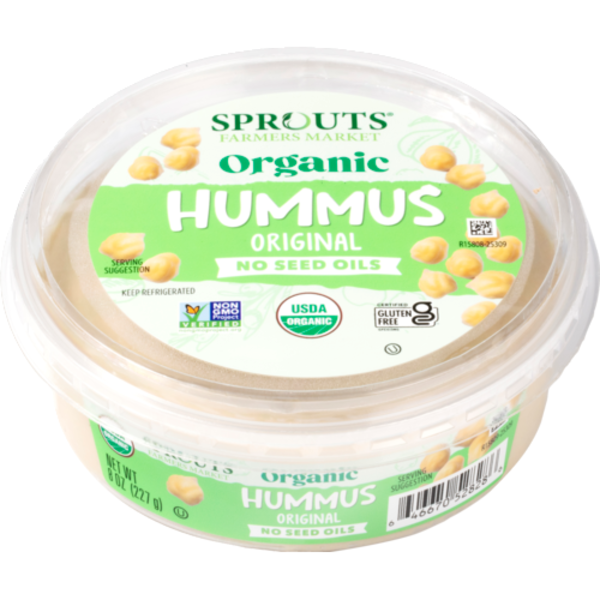 Sprouts Organic Original No Seed Oils Hummus