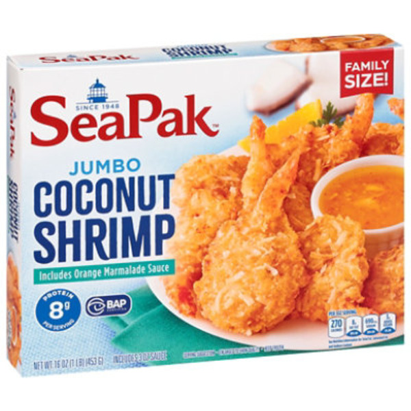SeaPak Jumbo Coconut Shrimp with Orange Marmalade Sauce, Frozen
