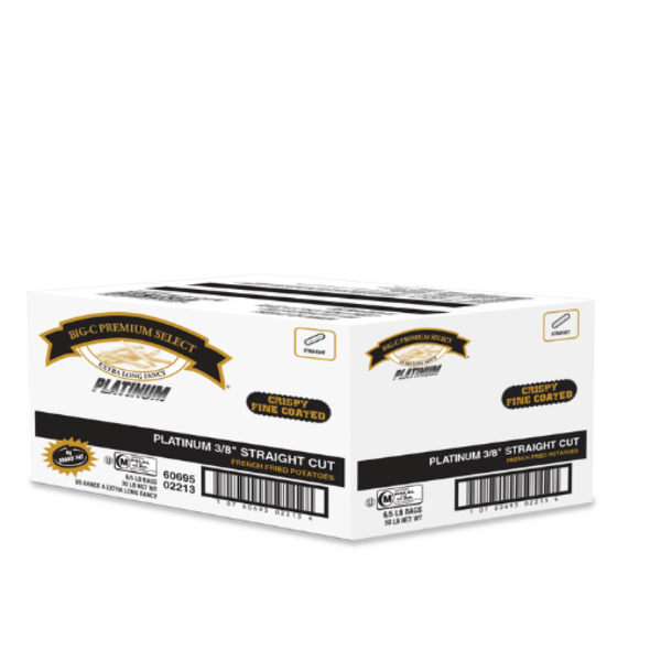 Frozen Big C - Straight Cut Platinum French Fries - 30lb Box
