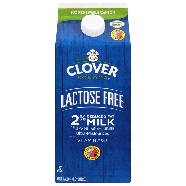 Clover Sonoma Lactose Free 2% Reduced Fat Milk Same-Day Delivery