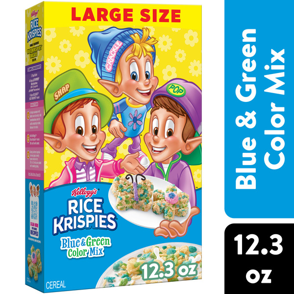 Kellogg's Rice Krispies Cereal, Easter Snacks, Large Size, Blue and Green Color Mix,  Box (1 Box)