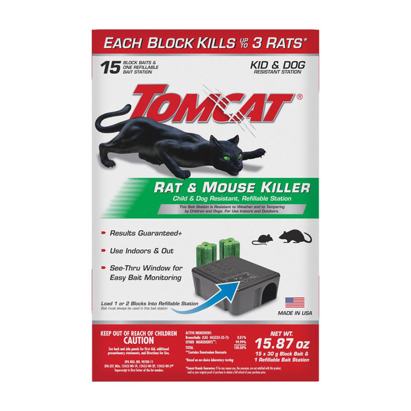 Tomcat Rat & Mouse Killer, Child & Dog Resistant, Refillable Station