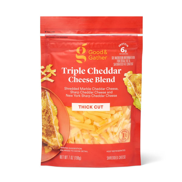 Good & Gather Triple Cheddar Cheese Blend Thick Cut Shredded Cheese