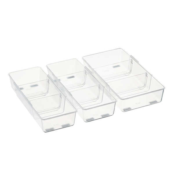 Elfa Clear Classic Wide Expandable Drawer Organizer Kit Set