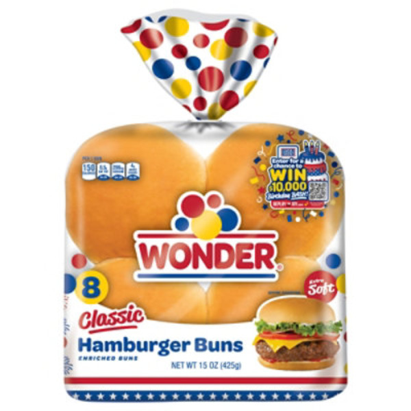 Wonder Bread Classic Enriched Hamburger Buns