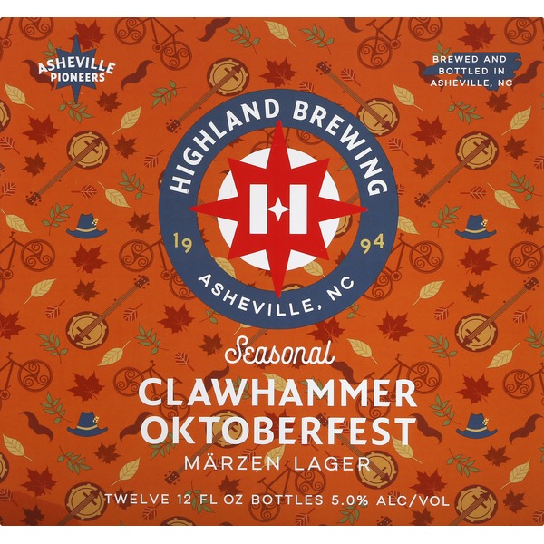 Highland Brewing Beer, Lager, Clawhammer Oktoberfest, Seasonal (12 fl
